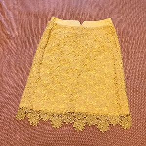 Elevenses Anthropologie Yellow Lace Skirt 2